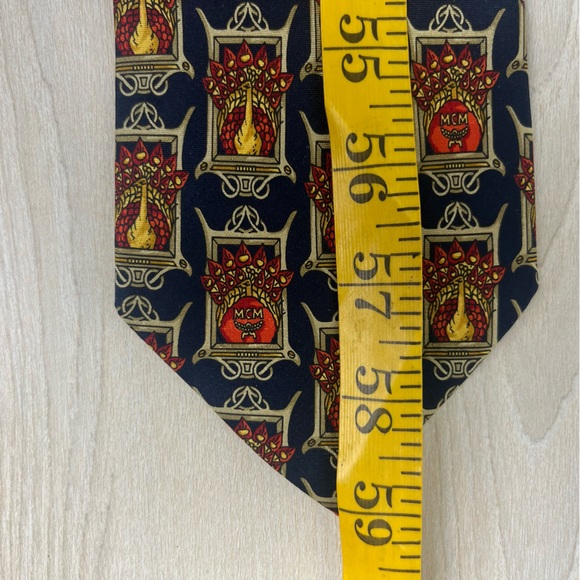 MCM Peacock Logo Print Necktie Silk Novelty Animal Designer - Picture 6 of 7